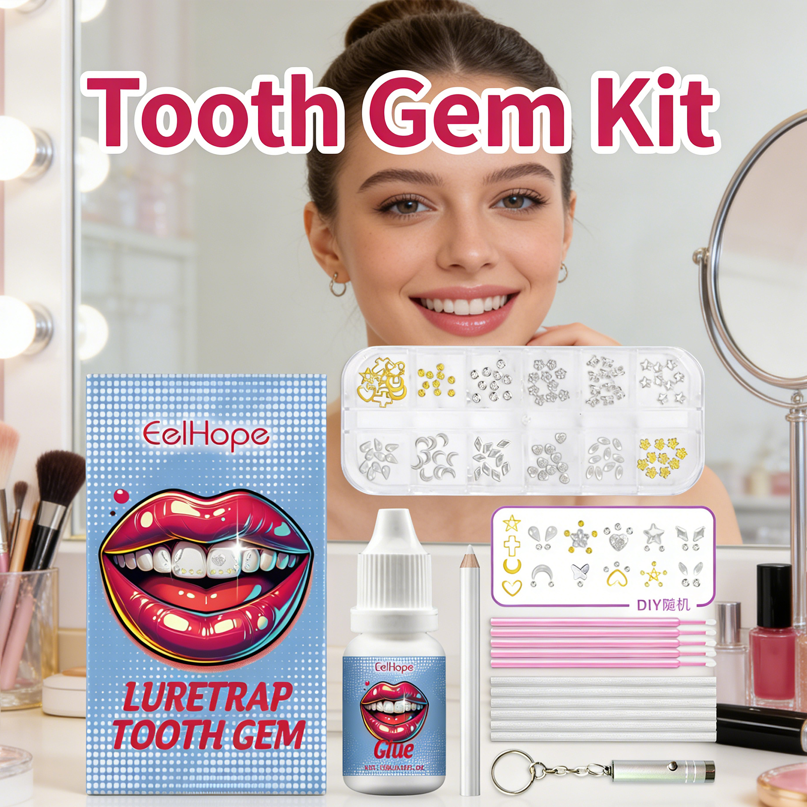 Tooth Gems Sparkling Teeth Jew - Resin Crafts Diy recension och pris
