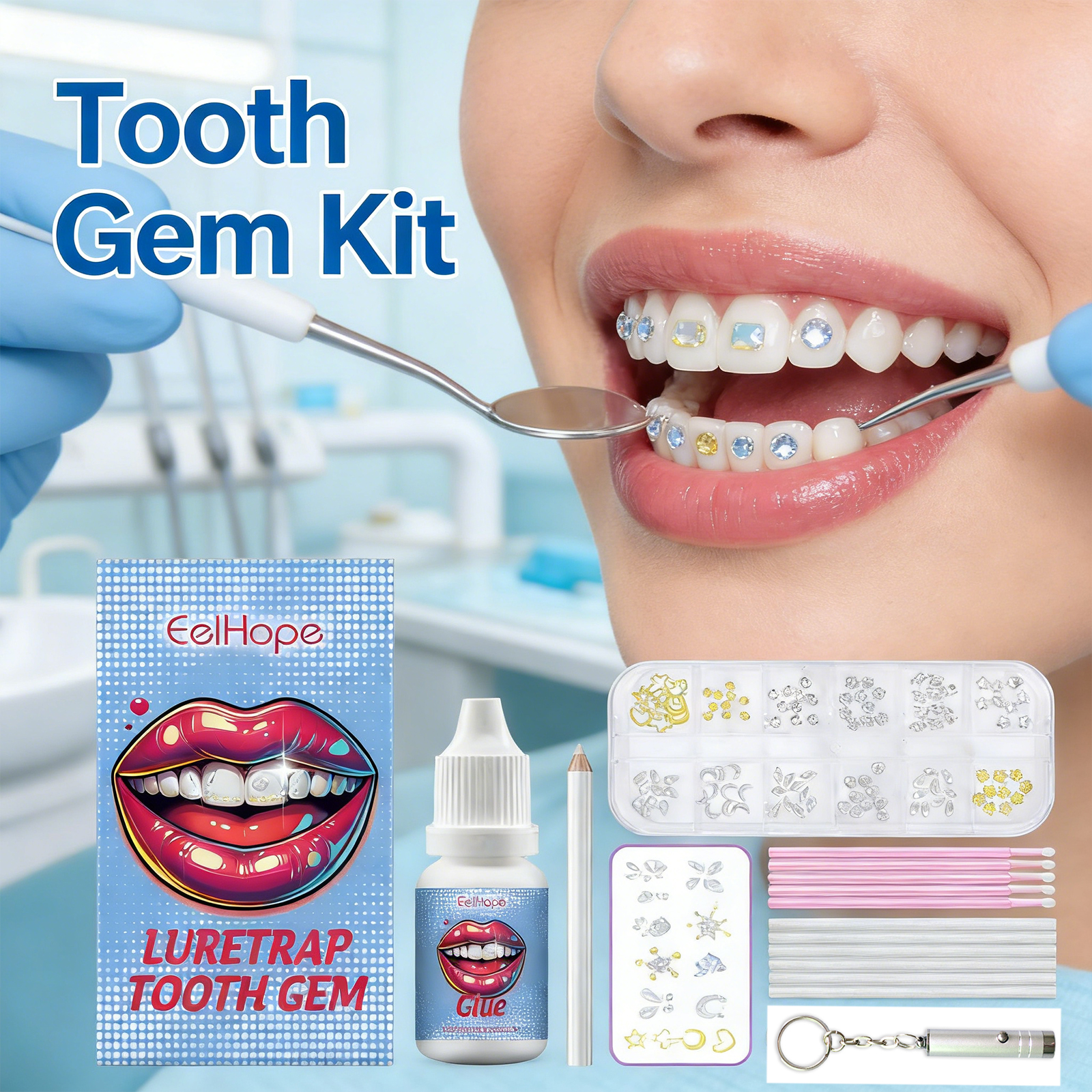 Tooth Gems Sparkling Teeth Jew - Resin Crafts Diy recension och pris