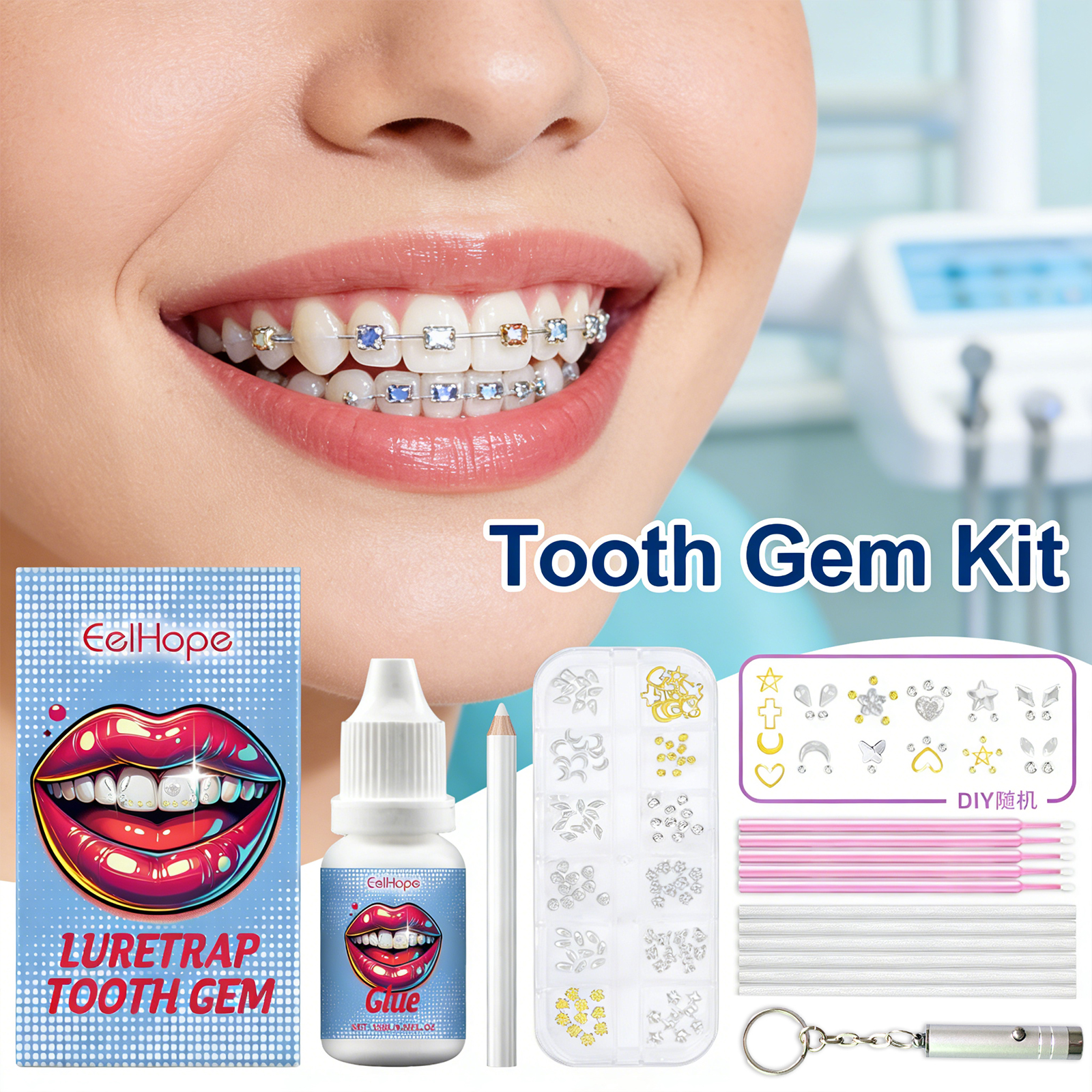 Tooth Gems Sparkling Teeth Jew - Resin Crafts Diy recension och pris