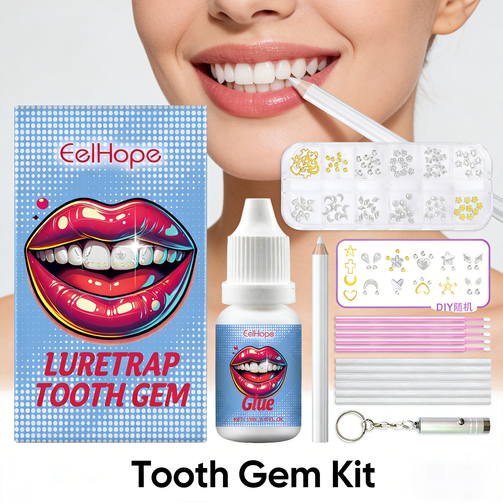 Tooth Gems Sparkling Teeth Jew - Resin Crafts Diy recension och pris
