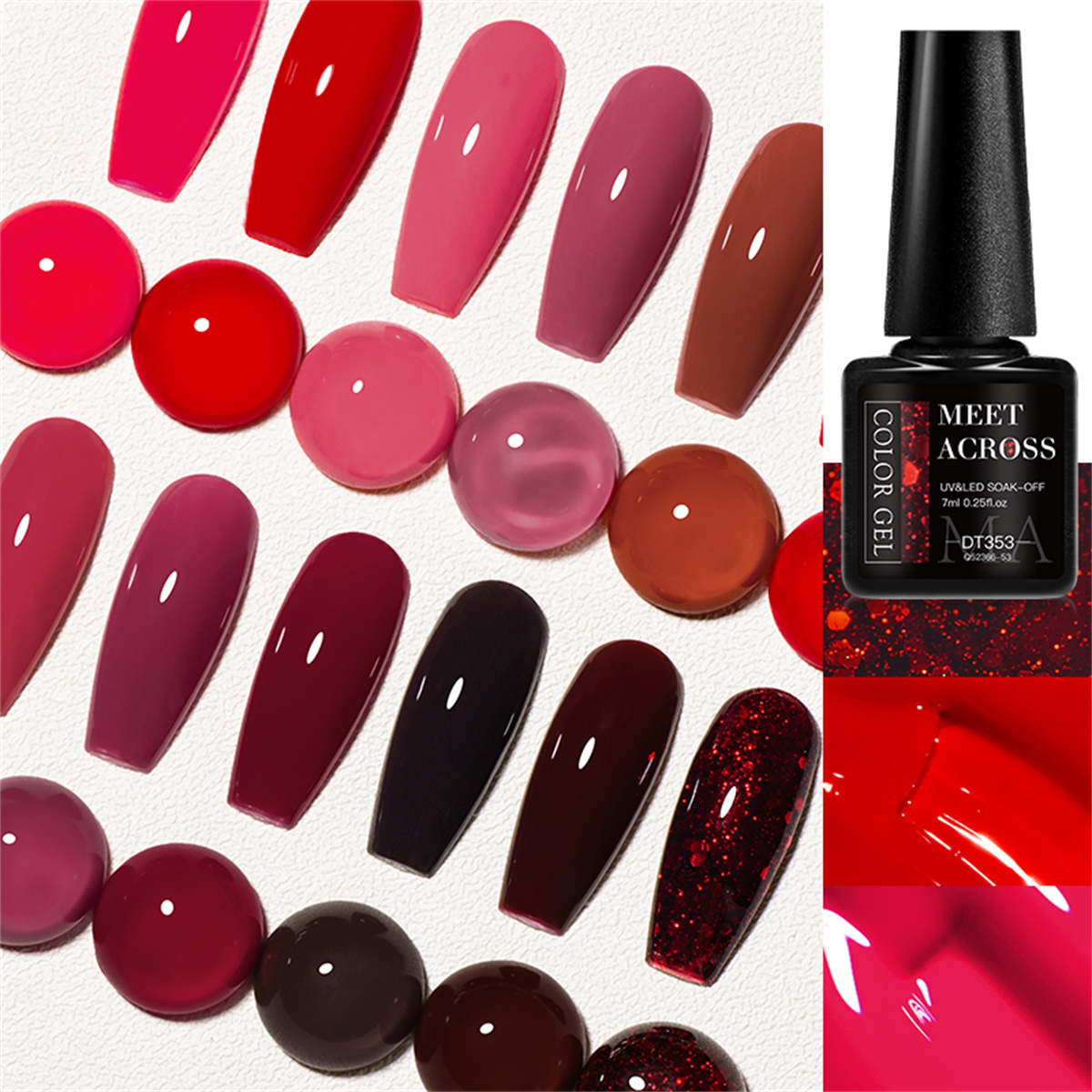 8pcs Gel Nail Polish Set HEMA  - Resin Glitter Pack recension och pris