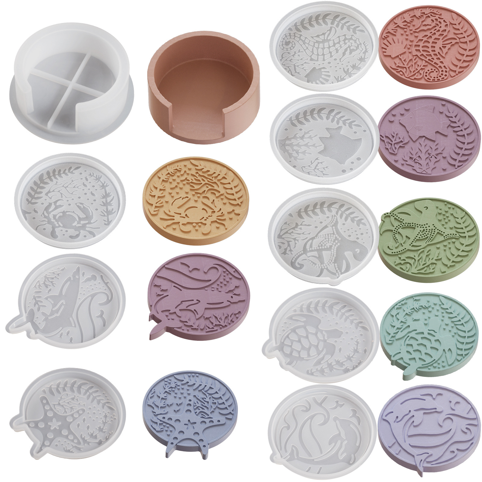 Plaster Coaster Storage Base M - Resin Ocean Wave Mold recension och pris