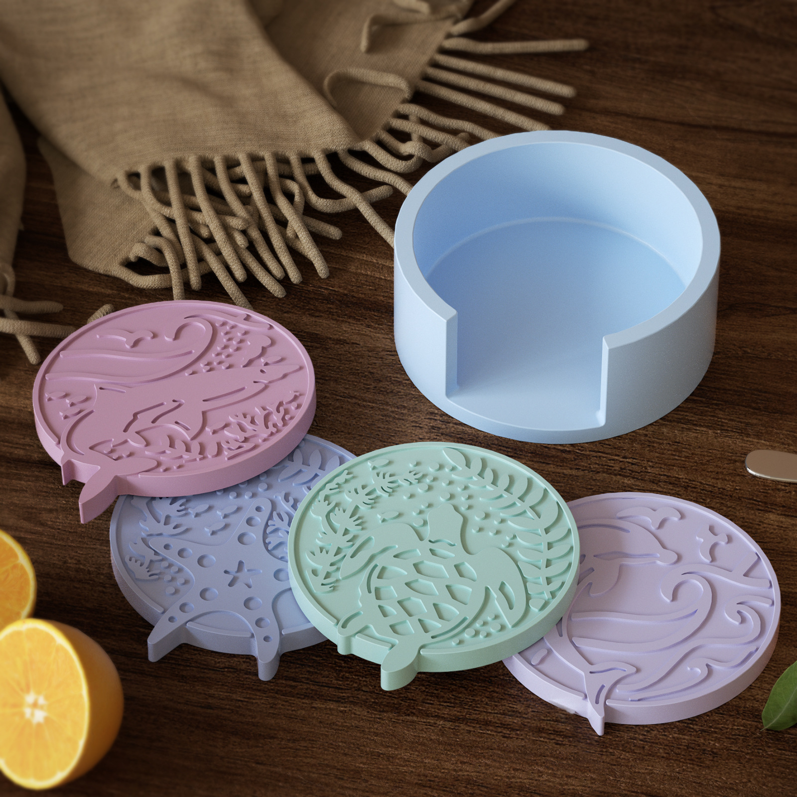 Plaster Coaster Storage Base M - Resin Ocean Wave Mold recension och pris