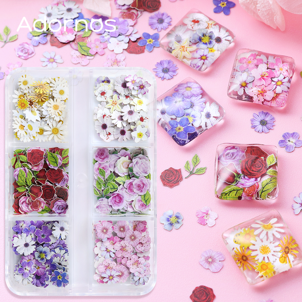 6 Grids Flowers Wood Pulp Chip - Flower Preservation Resin recension och pris