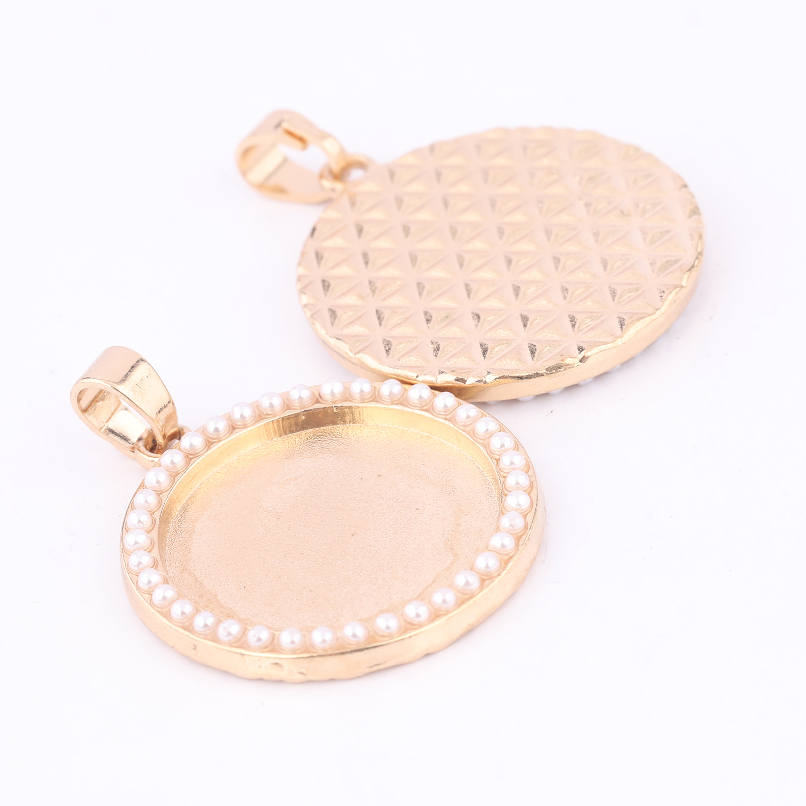 5pcs Kc Gold Pearl Cabochon Ba - Bezels Set Pendant recension och pris