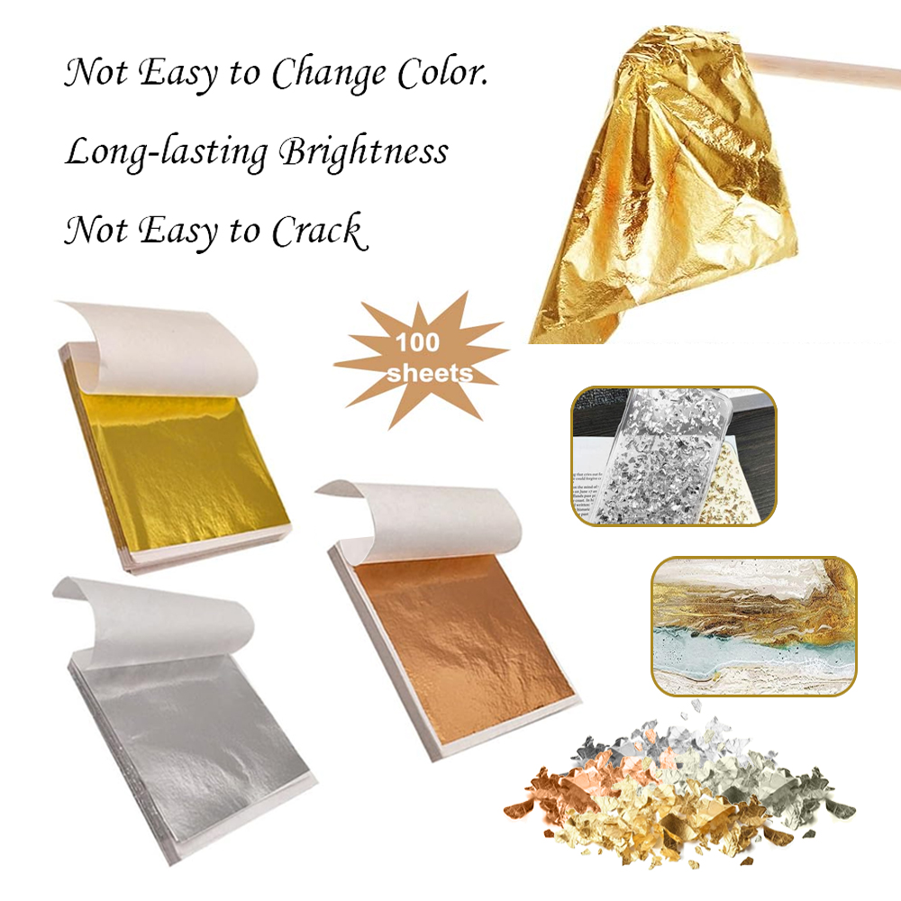 100pcs Imitation Golds Silver  - Gold Foil Flakes recension och pris