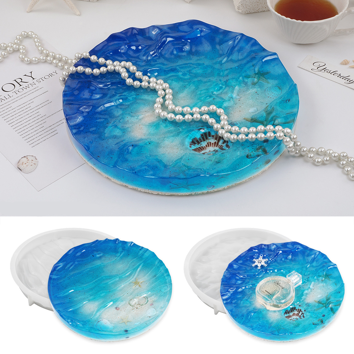 Sea Wave Tray Crystal Epoxy Re - Resin Ocean Wave Mold recension och pris