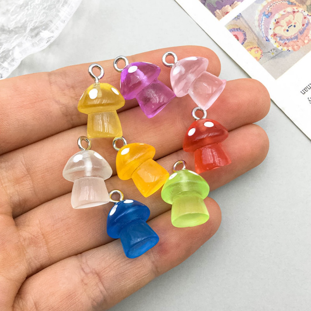 16pcs Luminous Mushroom Charms - Resin Craft Projects recension och pris