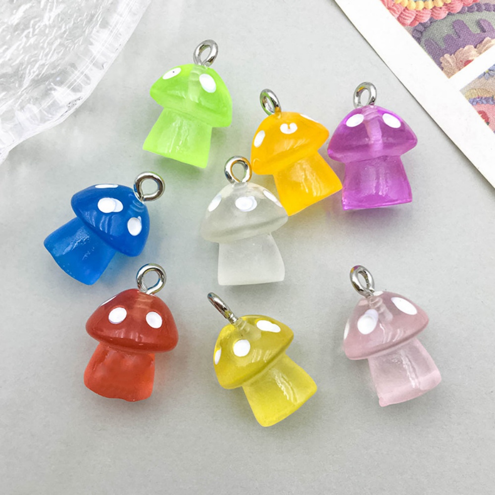 16pcs Luminous Mushroom Charms - Resin Craft Projects recension och pris