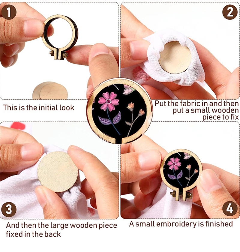 5pcs Mini Wood Embroidery Hoop - Wood Ring Blank recension och pris