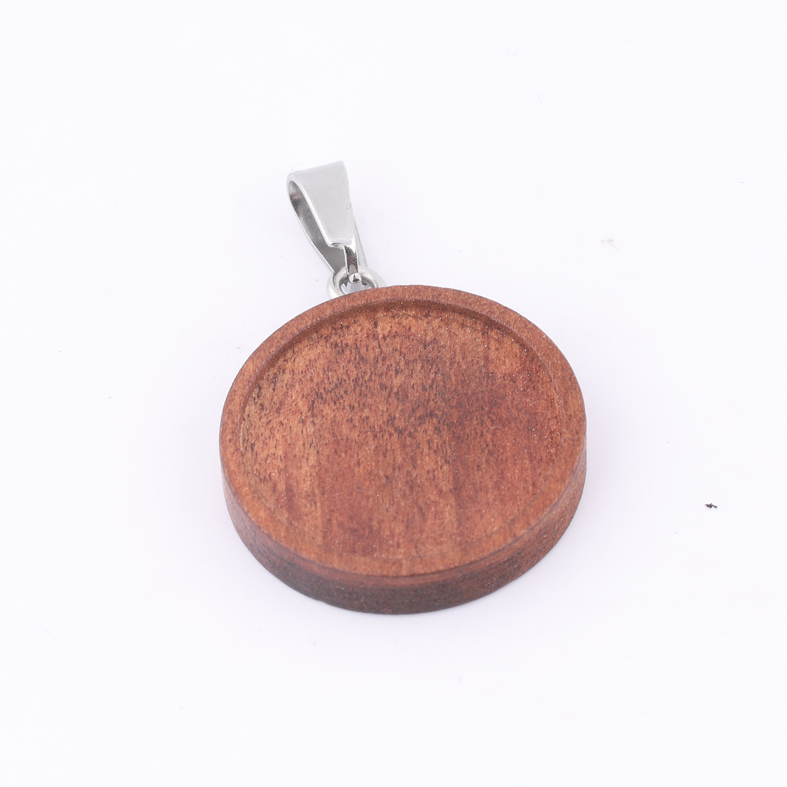 10pcs 20mm Round Wood Cabochon - Bezels Set Pendant recension och pris