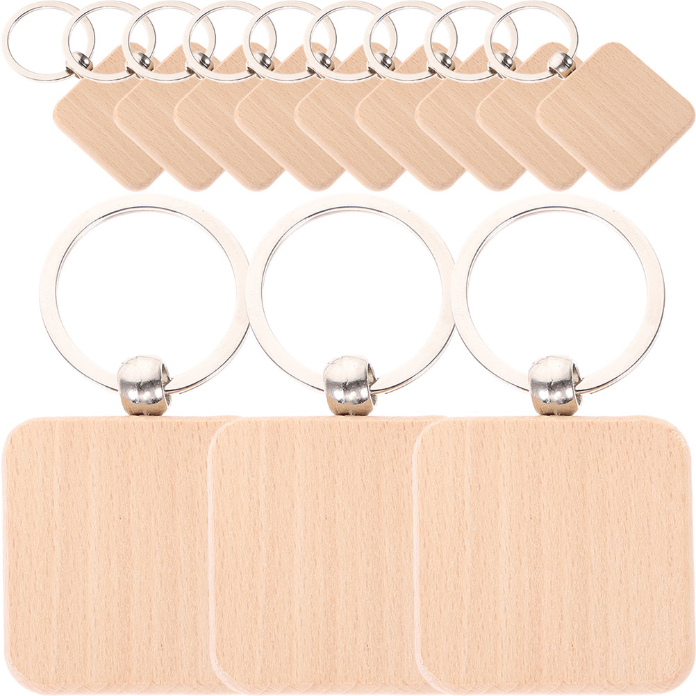 12Pcs Wooden Keychain Blanks U - Wood Ring Blank recension och pris