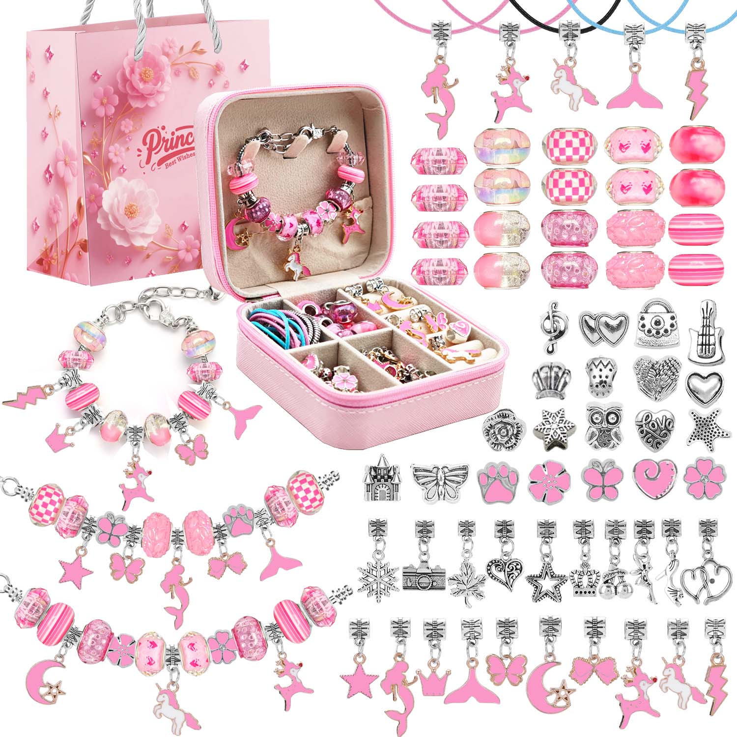 68pcs pink beaded jewelry set, - Resin Craft Kit recension och pris