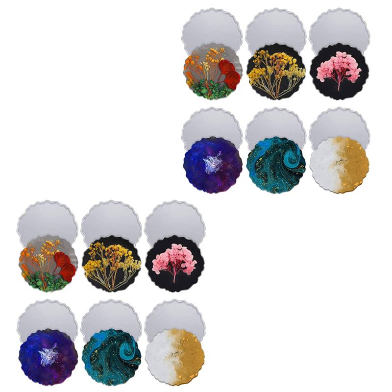 ABVT-12 Pieces Resin Coaster M - Geode Mold Silicone recension och pris