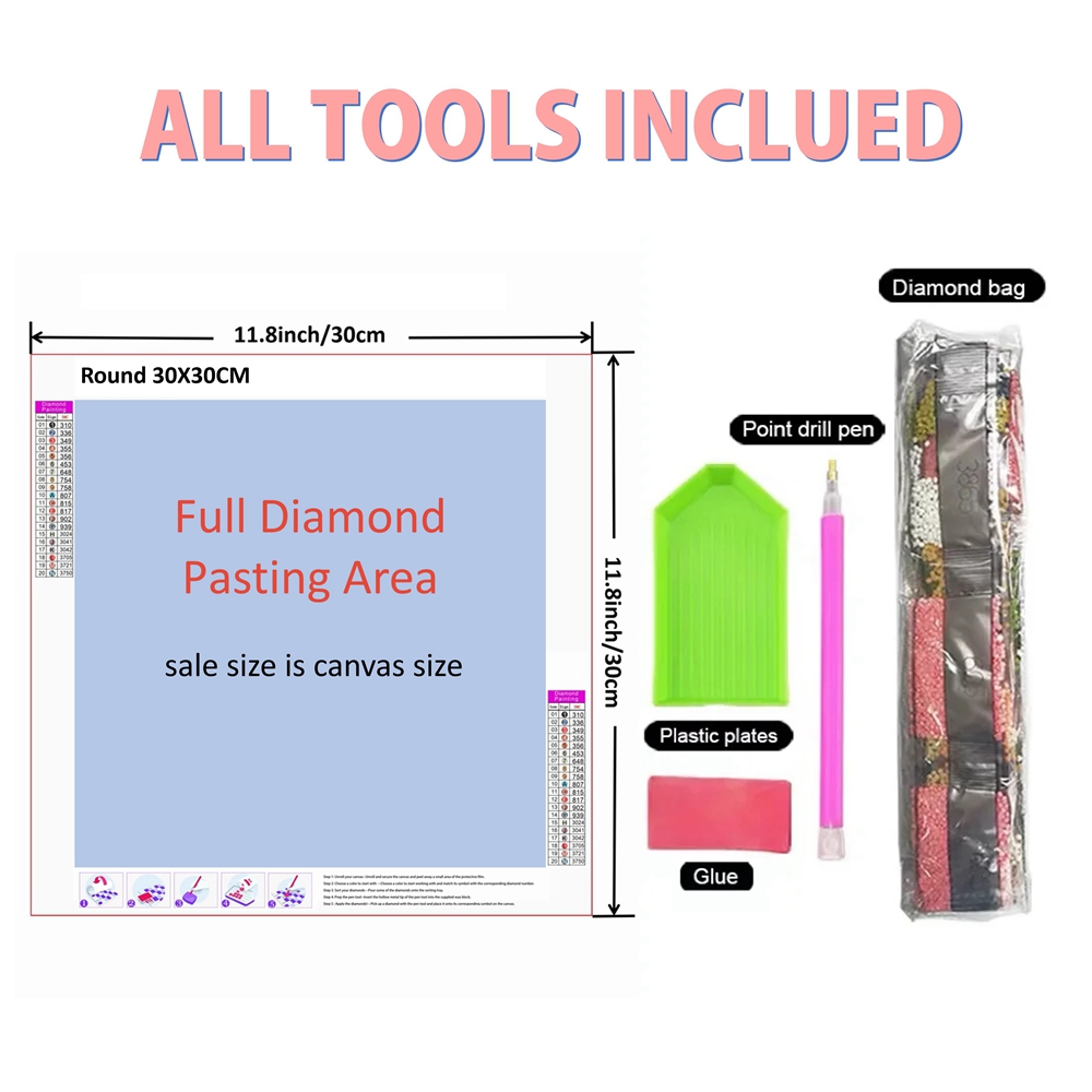 1pc frameless  5D DIY Diamond  - Resin Craft Kit recension och pris