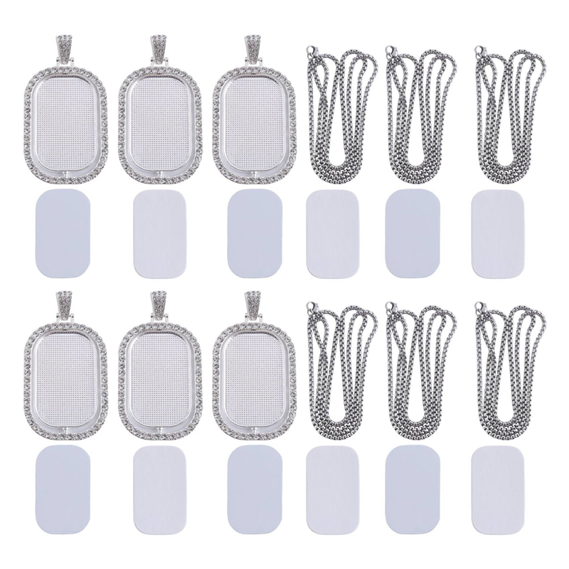 WORTHOWN-48Pcs Sublimation Rhi - Bezels Set Pendant recension och pris
