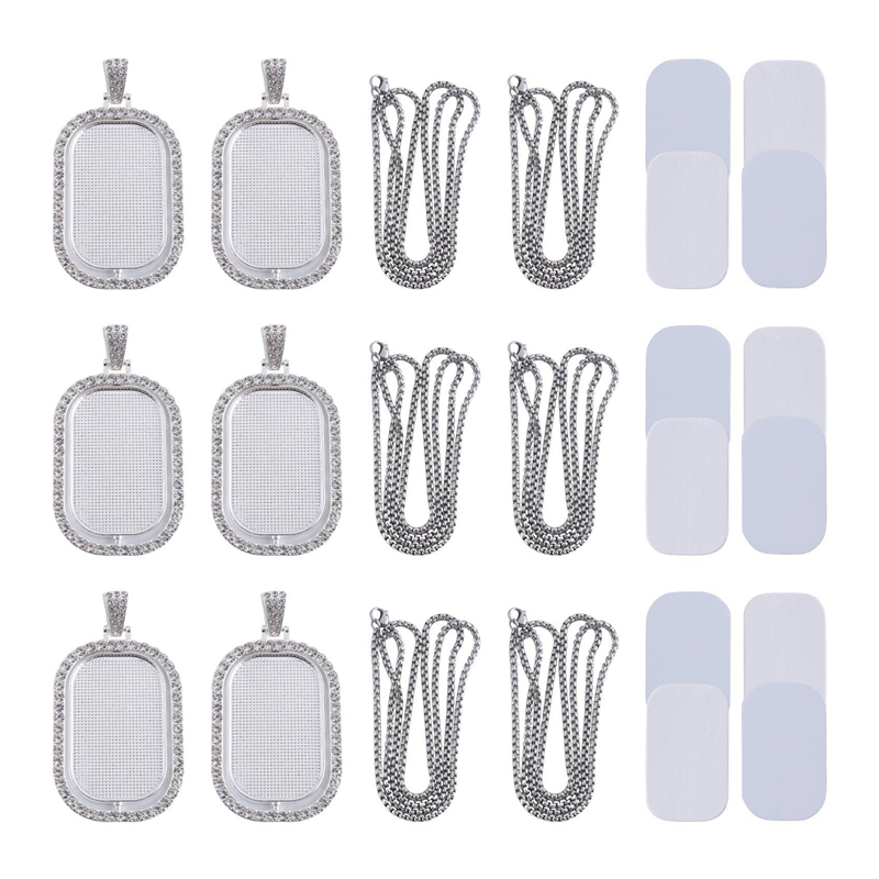 WORTHOWN-48Pcs Sublimation Rhi - Bezels Set Pendant recension och pris