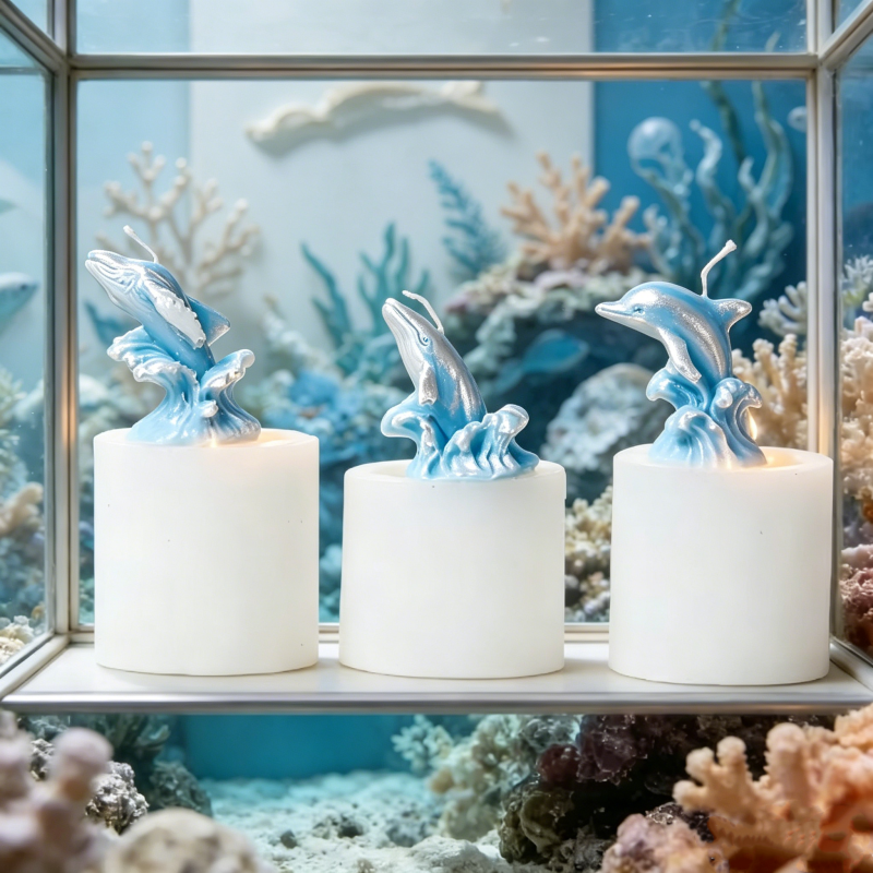 3D Whale & Dolphin with Wave S - Resin Ocean Wave Mold recension och pris