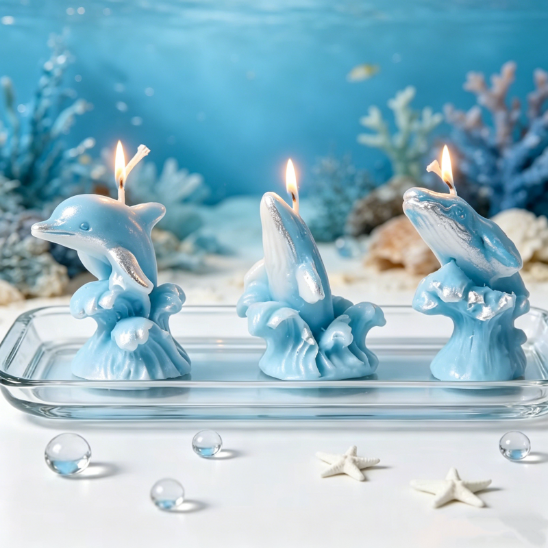 3D Whale & Dolphin with Wave S - Resin Ocean Wave Mold recension och pris