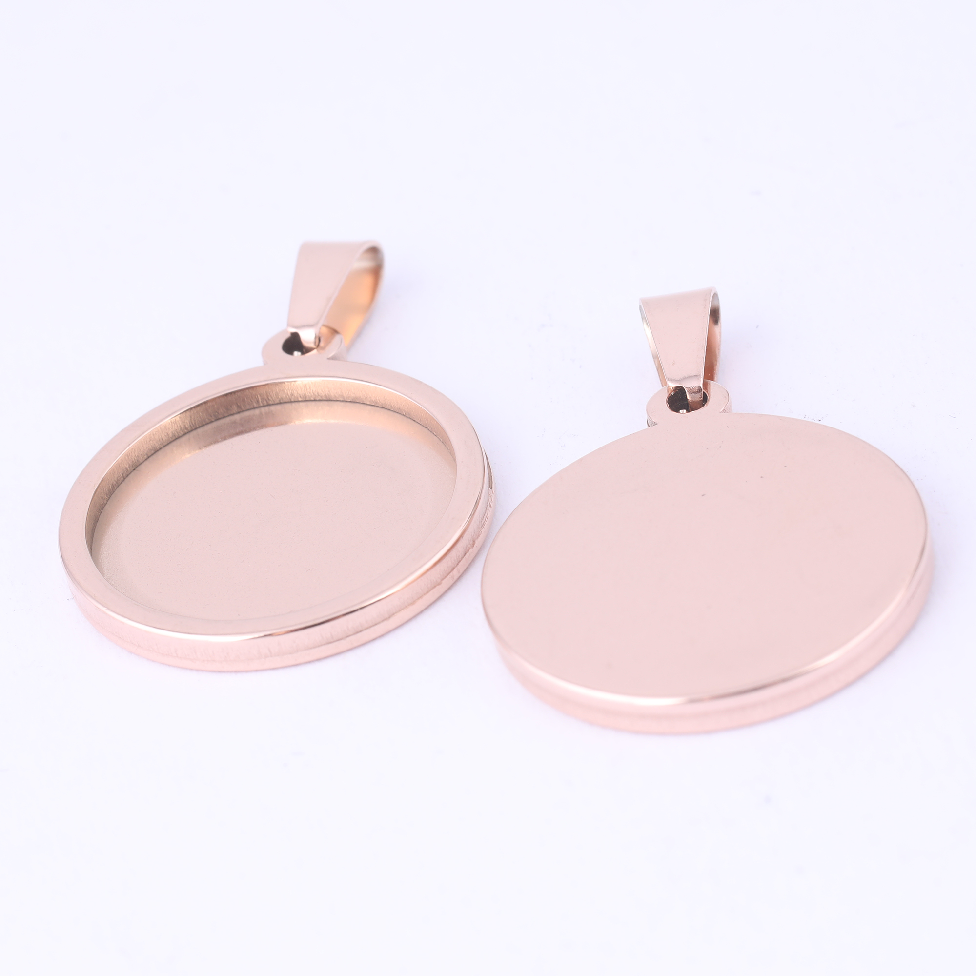 5pcs Stainless Steel 16mm 18mm - Bezels Set Pendant recension och pris