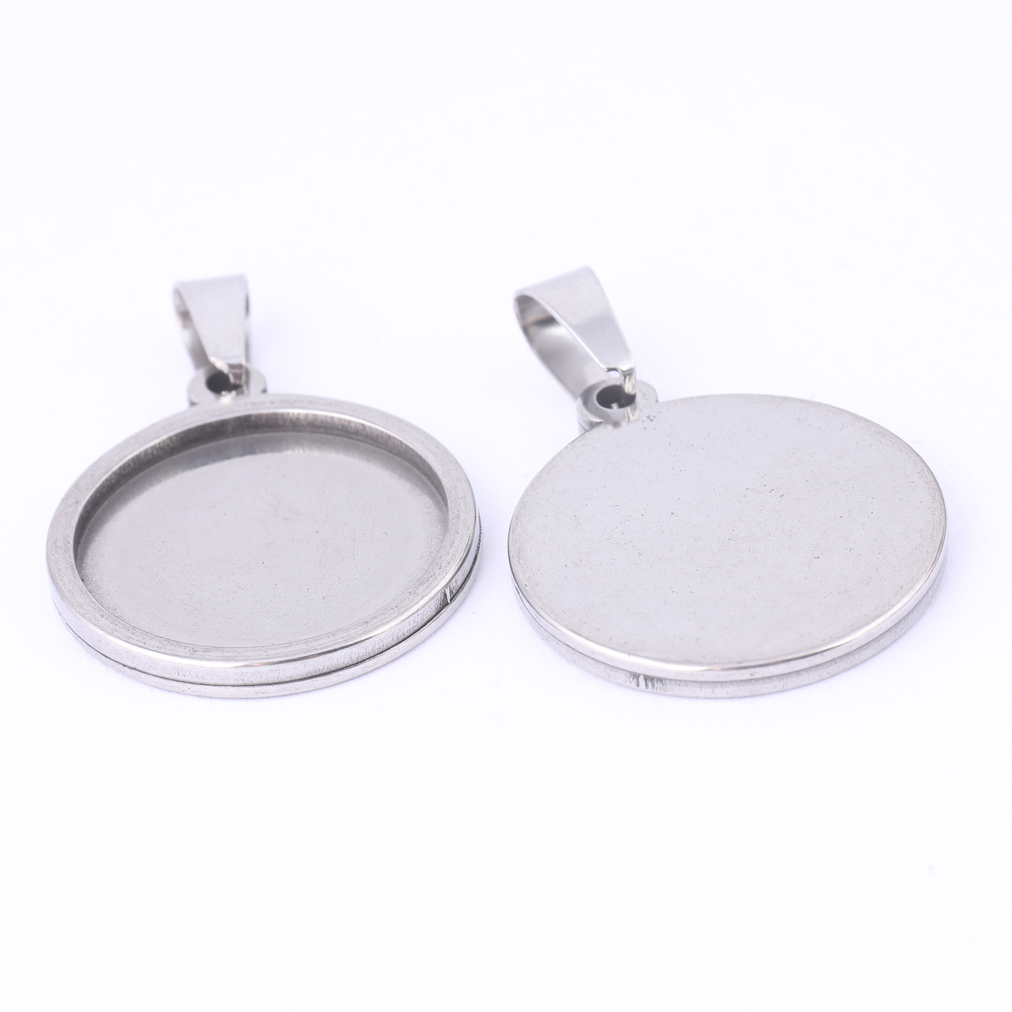 5pcs Stainless Steel 16mm 18mm - Bezels Set Pendant recension och pris